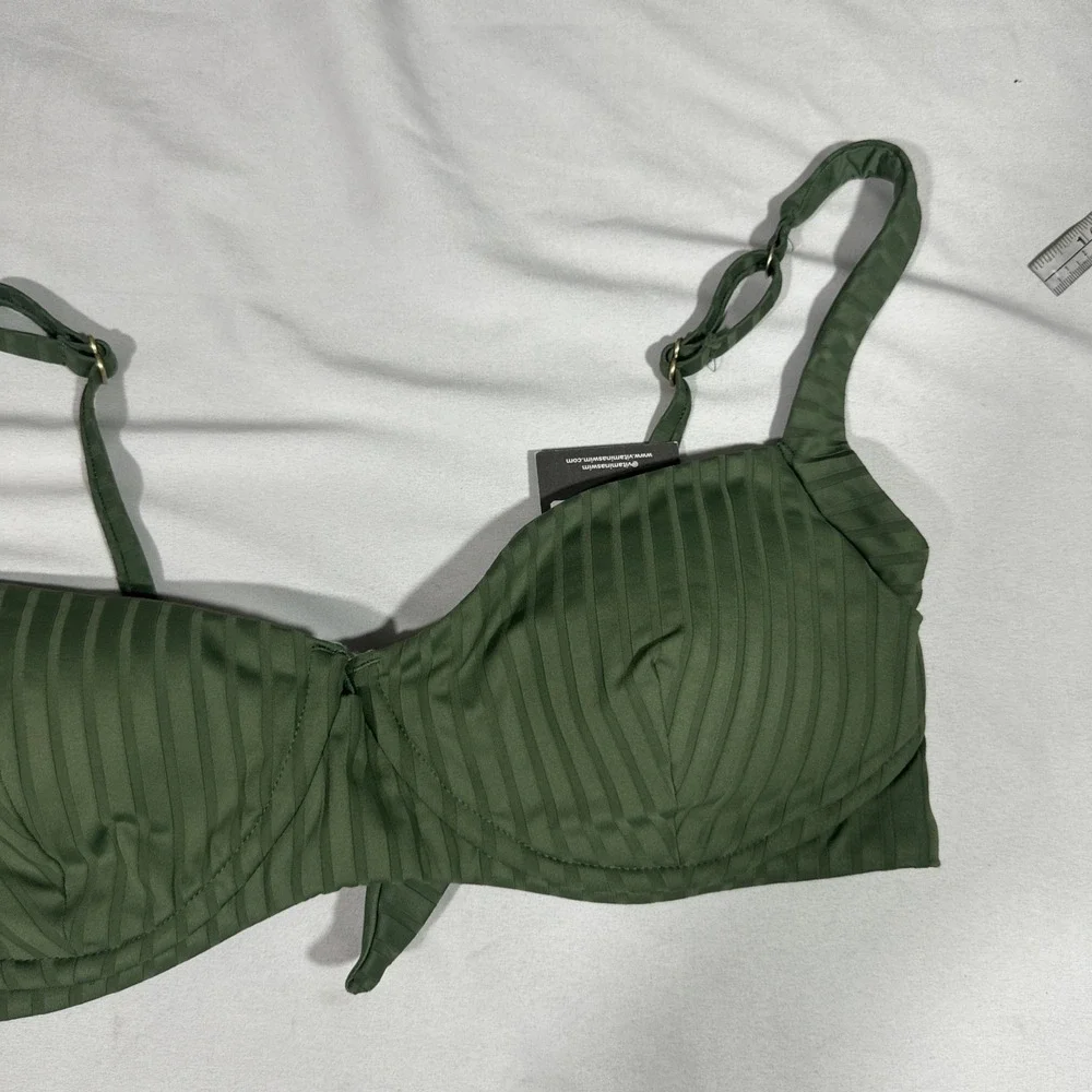 NWD $32 Target x Vitamin A [ XL ] Ribbed Demi Bikini‎ Top Green #U1748